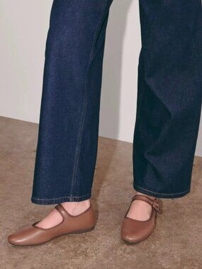 Everlane Day Buckle Mary Jane Flats Rum Brown Leather Women's Sizes NEW